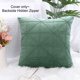 thumbnail image 3 of PiccoCasa 1 Pcs Funda de Almohada de Terciopelo Verde Pálido 18"x18", 3 of 7