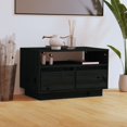 thumbnail image 1 of vidaXL Meuble TV Noir 60x35x37 cm Pin Massif, 1 of 5