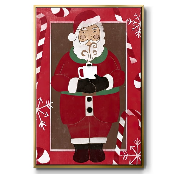 Cozy Cocoa Christmas Collection B - Framed Gallery Wrapped Holiday Canvas - 17 x 25 - Gold Frame
