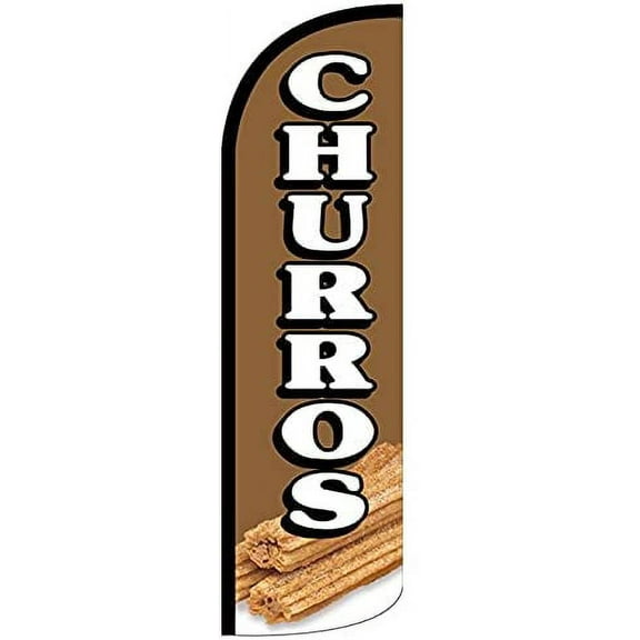 CHURROS V72 Windless Swooper Flag Feather Banner Sign 3x11.5 Ft (Flag Only)