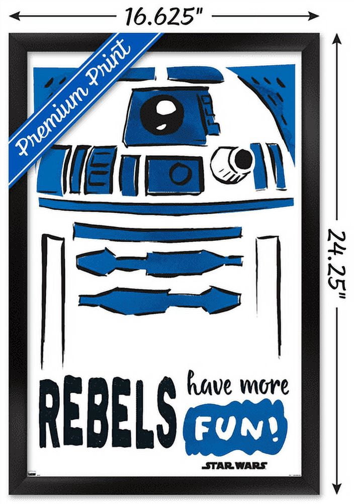 Star Wars: Saga - R2-D2 Fun Wall Poster, 14.725" x 22.375", Framed