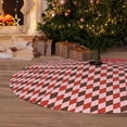 thumbnail image 5 of KLL 48" Christmas Tree Skirt Red and Brown Squares Xmas Tree Skirts Mat for New Year Xmas Holiday Party Indoor Outdoor Home Decoration, 5 of 5
