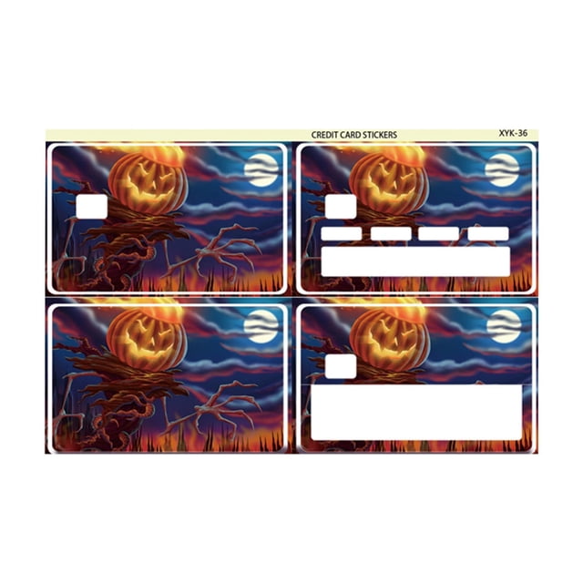 Halloween Birthday Party Decorations Card Skin Sticker for EBT, Transportation, Key, Credit, Debit Card Skin - Protecting and Personalizing Bank Card - No Bubble, Slim, Waterproof, Digital-Printed