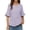 C-Purple419, variant on Womens Striped T Shirt Half Sleeve Ruffle Trim Crew Neck Loose Fit Curved Hem Casual Daily Wear Graphic Tees Versatile Tops