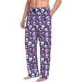 thumbnail image 5 of Cauagu Skull cartoon flower Mens Pajama Pants Sleep & Lounge Pants,PJ Bottoms with Pockets-Medium, 5 of 7
