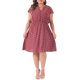 thumbnail image 2 of GRACE & GRANDEUR Vestido de Verano para Mujer Talla Grande con Mangas Cortas y Escote en V, Vestido Midi Floral 3X Rojo, 2 of 6