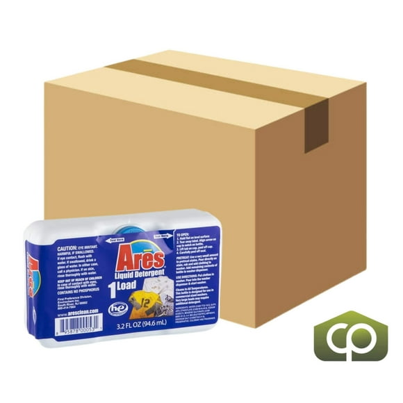 Ares HE Blue Liquid Detergent 3.2 oz/Pack - 54 Packs/Carton - Tough on Dirt
