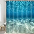thumbnail image 2 of Blue Ocean Beach Shower Curtain, Nature Underwater Sea World Scene Bathroom Curtains Waterproof Fabric, 72x72 Inches, 2 of 6
