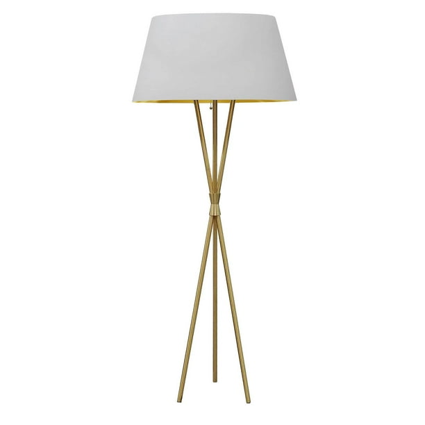 Dainolite Gabriela Floor Lamp With Aged Brass Color And White Gold Accents Walmart Com Walmart Com