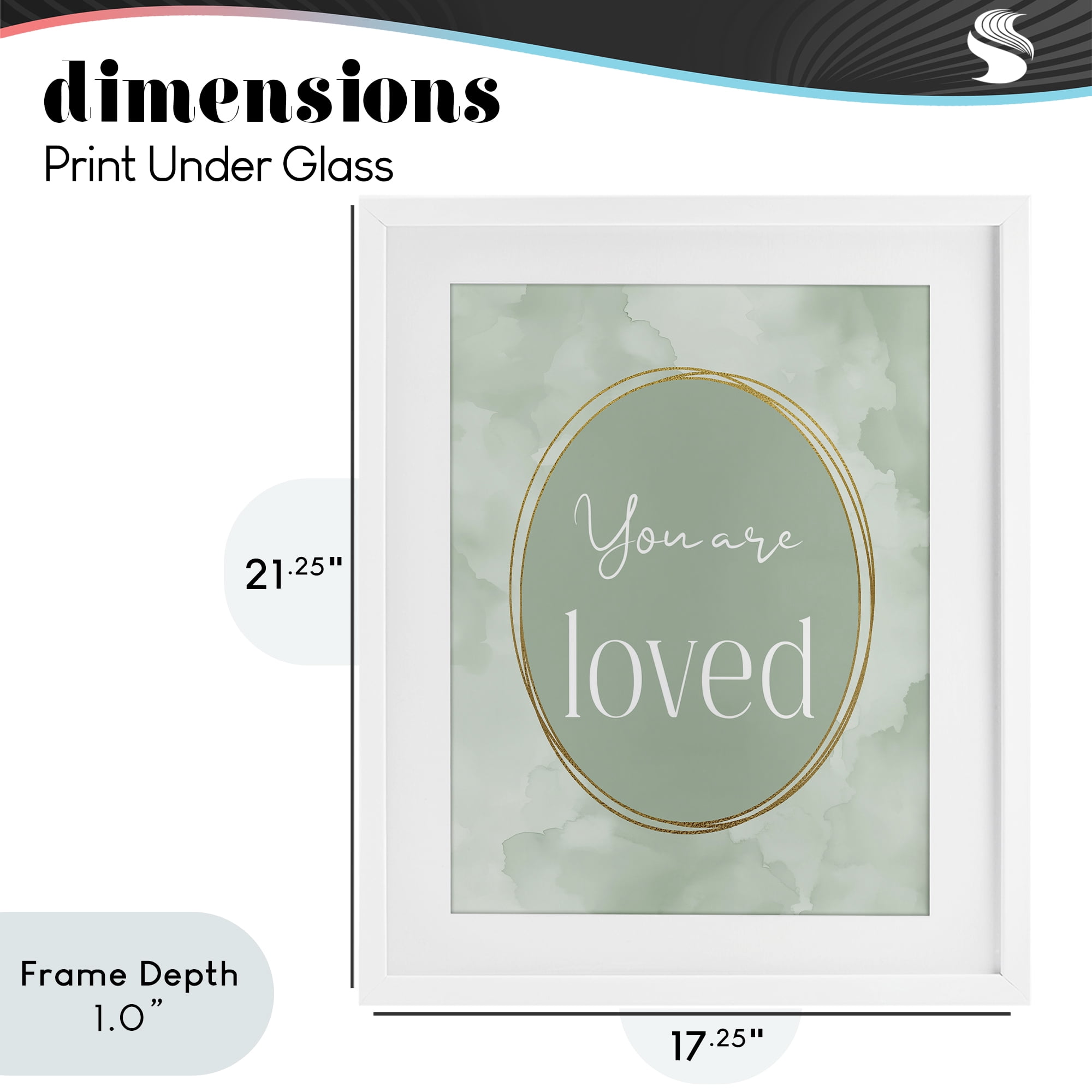 Stupell Industries Green Golden Affirmation White Framed Print Under Glass, design by Christine Simpson Art