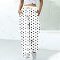 thumbnail image 2 of VEKDONE Polka Dot Sweatpants for Women Soft Lightweight Joggers Elastic High Waisted Drawstring Long Pants Casual Loose Fit Cozy Athletic Pants with Pockets, 2 of 6