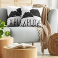 thumbnail image 5 of Ambesonne Adventure Throw Pillow Cover 2 Pack, Explore Wild Forest, 20", Black White, 5 of 7