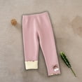 thumbnail image 4 of Odeerbi Toddler Girls Fleece Lined Leggings Winter Warm Fleece Leggings Elastic Cotton Pants Pink 2-3 Years, 4 of 9