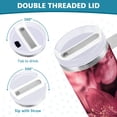 thumbnail image 5 of YAZAOO Tumbler 40oz Insulated Stainless Creative Pink Glittery Flowers Pattern Steel Water Bottles, 5 of 9
