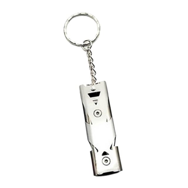 Silbato de de doble tubo, silbatos de supervivencia con llavero para senderismo, Camping, Kayak, ejercicio de seguridad al , señal plata DYNWAVEMX Silbato de seguridad