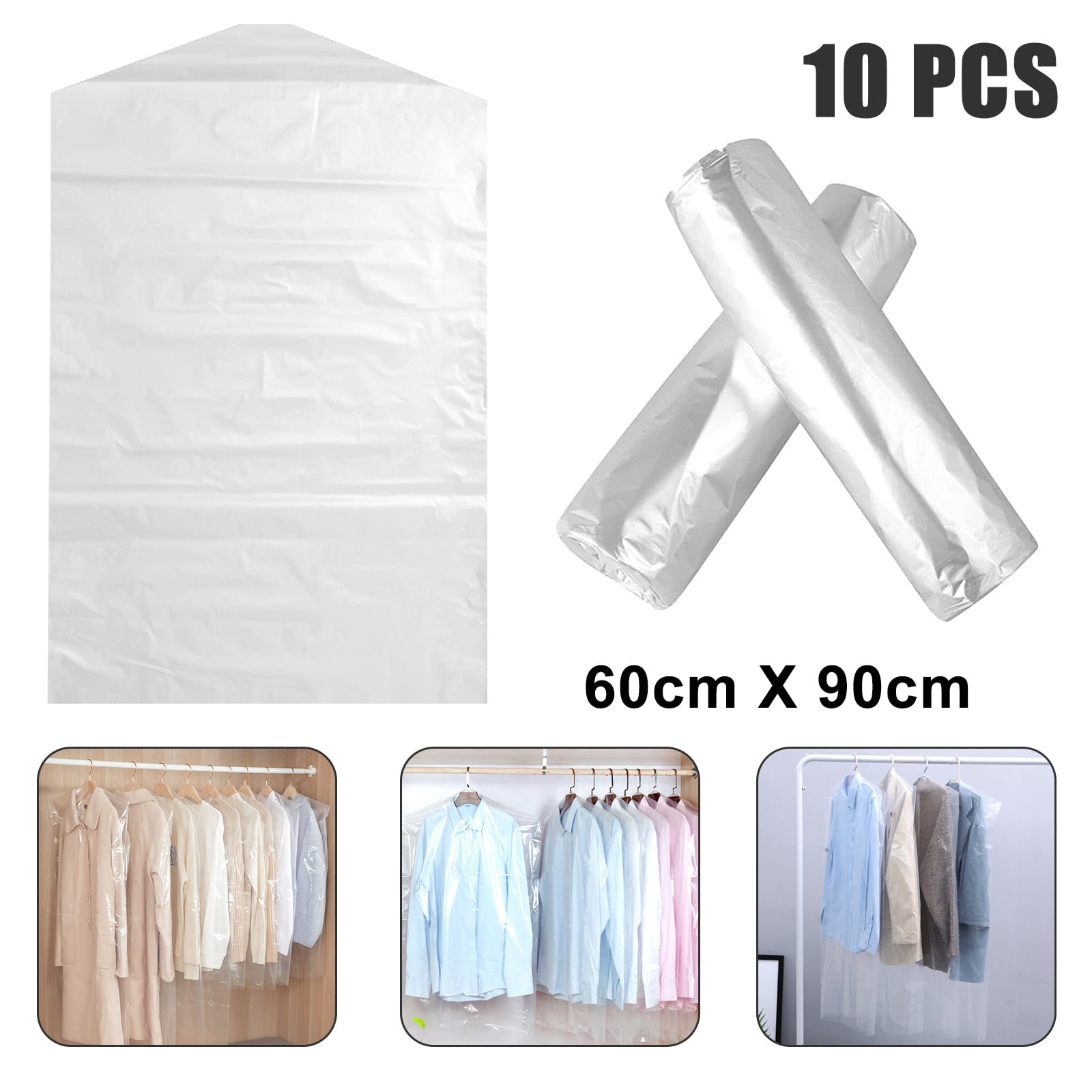 Hoesh White Breathable 38" Shirt Dress Cover Laundry Dry Cleaner Garment Bags 