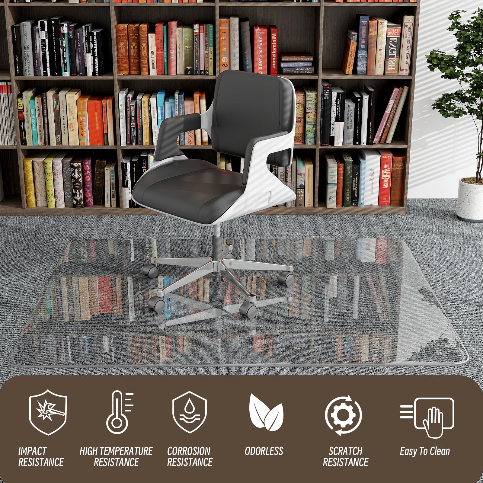 Free Shipping 46x55 Tempered Glass Office Chair Mat Walmart
