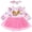 Pink 1, variant on Babibeauty Infant Baby Girl Dress Kids Floral Heart One Long Sleeve Tutu Ruffled Dress with Bowknot Headband Outfits Set (Pink,6-12M)