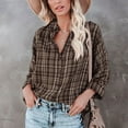thumbnail image 6 of LYXSSBYX V Neck Long Sleeve Hot Sale Clearance Solid Color Button Down Shirts Loose Blouse Long Sleeve Casual Work Tunic Tops With Pockets, 6 of 9