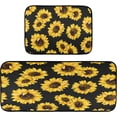 thumbnail image 7 of SKYSONIC Fall Sunflowers Kitchen Mats and Rugs, Black Kitchen Floor Runner Bathroom Carpet Doormat Washable Rug, Perfect for Living Room Bedroom Entryway,19.7"x27.6" + 19.7"x47.2", 7 of 7