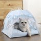 thumbnail image 1 of Casa carpa para mascotas Selena con encaje y malla transpirable azul grande, 1 of 6