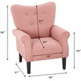 thumbnail image 2 of Hommow Mid Century Wingback Arm Chair,High Back Accent Chair,Pink, 2 of 7