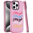 thumbnail image 2 of For Apple iPhone 15 Pro Max Fashion Layer Design Slim IMD TPU Protective, Shockproof Hybrid Stylish Durable Hard PC Cover, XPM Phone Case [I Love You], 2 of 9