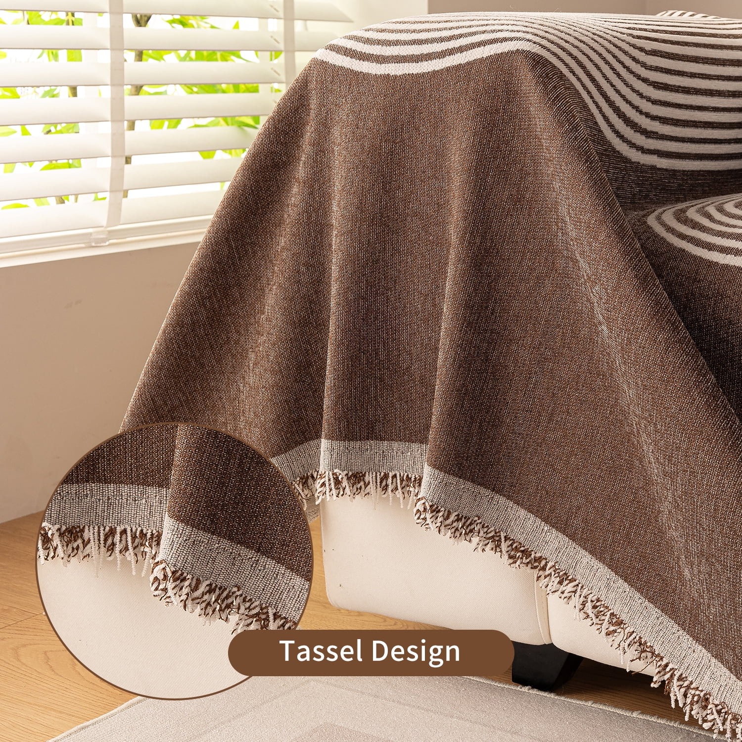 Smuge Sofa Cover, Couch Cover Protector Slipcover L Shape Sofa towel Furniture Cover for Pets Dogs Cats Home Decor (71"x 150", Coffee)