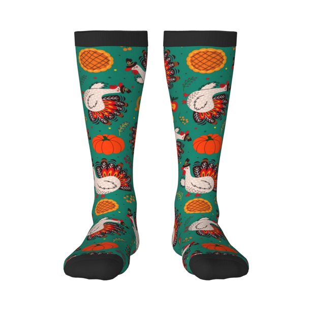 Balery Cartoon Turkey Calcetines novedosos Calcetines deportivos Calcetines hasta la rodilla Calcetines de algodón Calcetines originales y geniales
