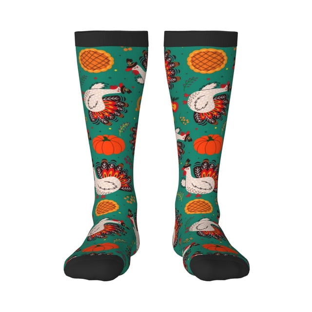Balery Cartoon Turkey Calcetines novedosos Calcetines deportivos Calcetines hasta la rodilla Calcetines de algodón Calcetines originales y geniales