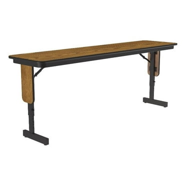 Correll SP 18x96 Adjustable Height Metal/Wood Folding Seminar Table - Medium Oak