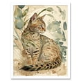 thumbnail image 1 of Spotted Fur Coat Bengal Cat in Nature Pastel Watercolour Illustration Art Print Framed Poster Wall Decor 12x16 inch, 1 of 5