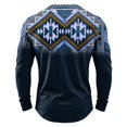 thumbnail image 3 of FGVCTG Mens T-Shirts Color Block Aztec Western Long Sleeve Henley Tops Button Neck Tee Loose Pullover Top for Casual Outings Daily Blue L, 3 of 7