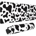 thumbnail image 1 of Cow Print Gaming Mouse Pad 31.5×11.8 Inch XL Black White Cow Spots Extended Large Mouse Pad Non-Slip Rubber Base Laptop Desk Pad Computer Keyboard Mouse Mat Home Office Decor Accessories, 1 of 6