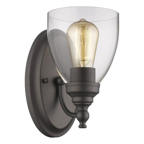 RADIANCE Goods Transitional 1 Light Rubbed Bronze Indoor Wall Sconce 6" Wide