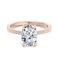 thumbnail image 3 of Vegas - Moissanite Elongated Cushion Cut Lab Diamond Engagement Ring With Sidestones and Hidden Halo, 3 of 5