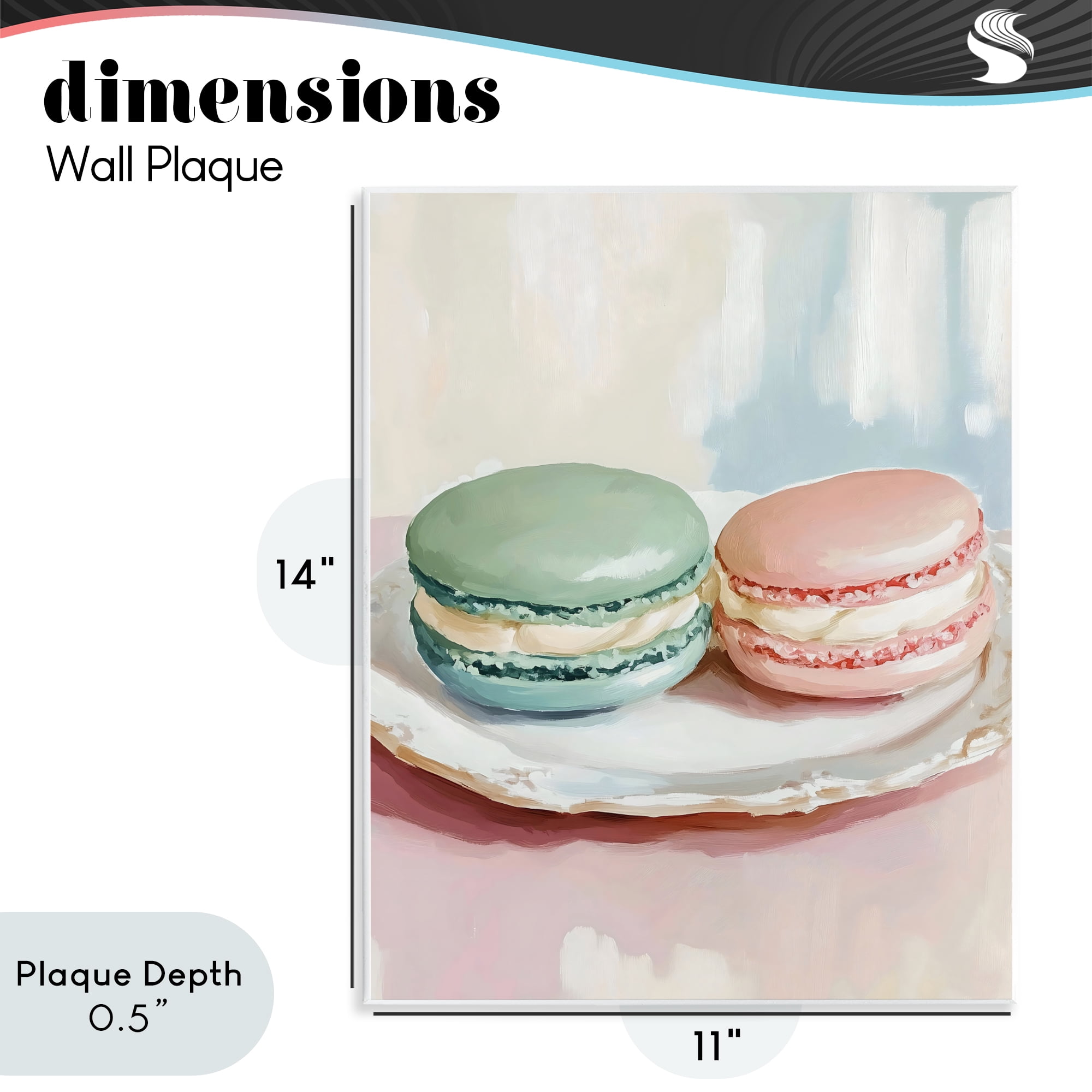 Stupell Industries Pastel Macarons on Plate Wall Plaque Art, design by The Prints Vibe