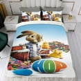 thumbnail image 4 of Saltarín Conjunto de sábanas temático, trío de piezas, cómodo y amigable con la piel, diseño único, regalo de decoración para el hogar para familiares, amigos y fans,140cm *210cm, 4 of 6