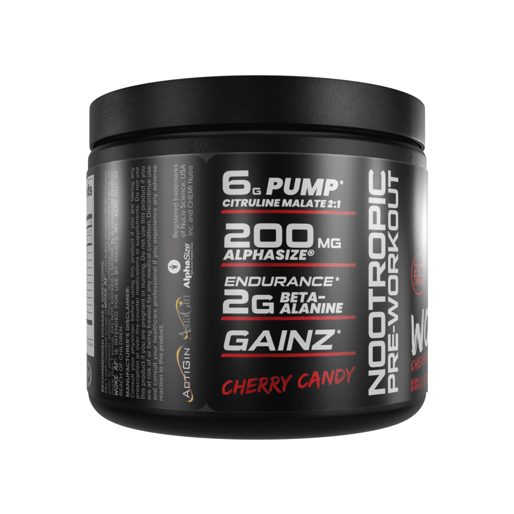 Bucked Up Woke AF Pre-Workout Powder, Increased Energy, Cherry Candy, 333 mg Caffeine, 20 Servings