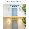 thumbnail image 2 of VIANIS Outdoor Wall Sconce, White Dusk to Dawn Outdoor Lighting Wall Mounted, 100% Aluminum Waterproof Exterior Front Porch Light Fixture for House, Modern Outside Wall Lantern Lights for Garage Lamp, 2 of 7