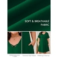 thumbnail image 3 of SHOWMALL Plus Size Short Sleeve Summer Dress for Women, Mother's Day Self-Care Gift, Green 3X Trendy Strappy Neckline Dress with Pockets for Party, 3 of 8