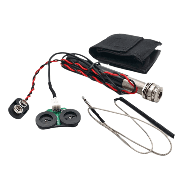 Kit de Pastillas Piezoeléctricas con Preamplificador de Clavija de Extremo Activo, Control de Volumen y Tono para Piezas de Guitarra Acústica Clásica