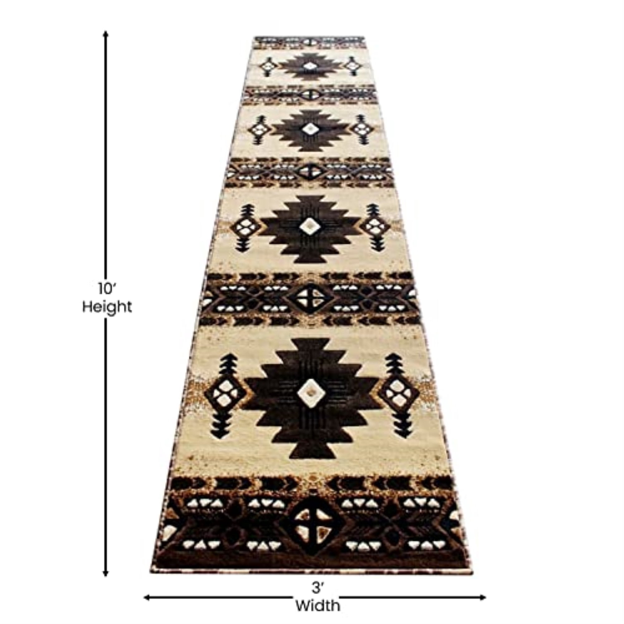 Flash Furniture Mohave Rectangular Southwestern Black, Beige, Brown Area Rug, 2' x 10'