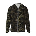 thumbnail image 1 of Fotbe Gold Gloss Outline Floral Chaqueta con Protección Solar UPF 50+ para Hombre y Mujer, Camisa con Capucha y Bolsillos-Large, 1 of 7