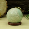 Reikiera Healing Amazonite Sphere Stone Ball With Ring Stand Aura Balancing Metaphysical Natural Gemstone- Choose Size