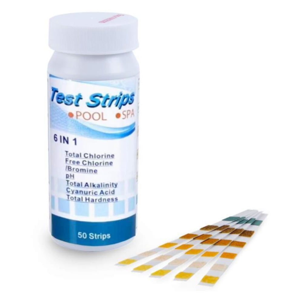 50Pcs/Bottle Test Strips 6 IN 1 for Swimming Pool SPA Chlorine pH