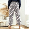 thumbnail image 6 of Women's Fleece Pajama Pants Star Print Elastic Waist Cuffed Ankle Loose Fit Soft Warm Cozy Casual Fall Winter Everyday Lounge Sleep Trousers Gray, 6 of 8