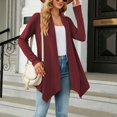 thumbnail image 5 of Fiaer Cardigan Sweaters For Women Trendy Long Sleeve Casual Loose Solid Open Front Cozy Knit Tops Red XL, 5 of 8
