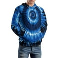 thumbnail image 5 of Blue Spiral Tie-dye Pattern 3D Print Hoodie Men Women Autumn Thin Pullover Sweatshirt Vintage Streetwear Tops, 5 of 6