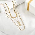 thumbnail image 3 of JeenMata Multipack 3 Pcs Dainty Layered Necklace Set - Elegant Infinity Pendant in Yellow Gold Plated - Women's Charm Jewelry Gift, 3 of 6